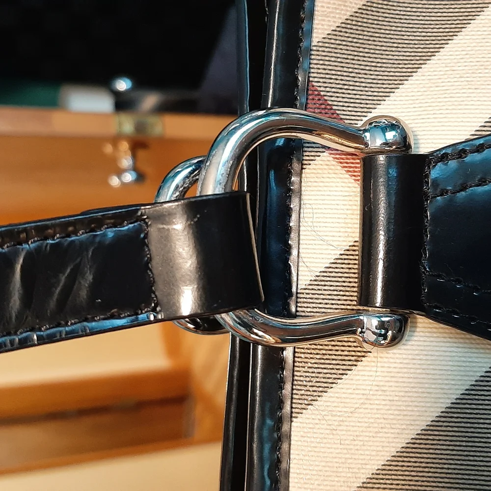 Burberry Vintage Y2K Women's Nova Check Pattern Satchel Bag Purse, Dust … - Picture 11 of 14